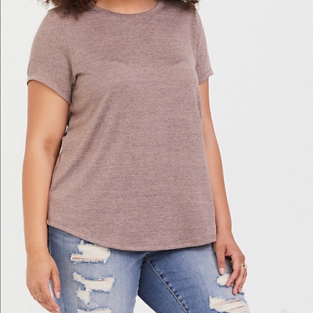 Torrid mauve pink hacci crew tee 3X NEW NWT 22 24